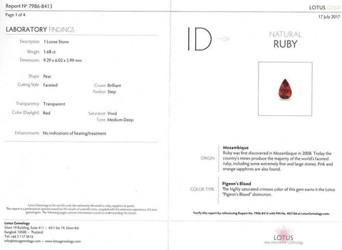 Pigeon's Blood Ruby Unheated 3.56 cts / 2 pcs - Yavorskyy