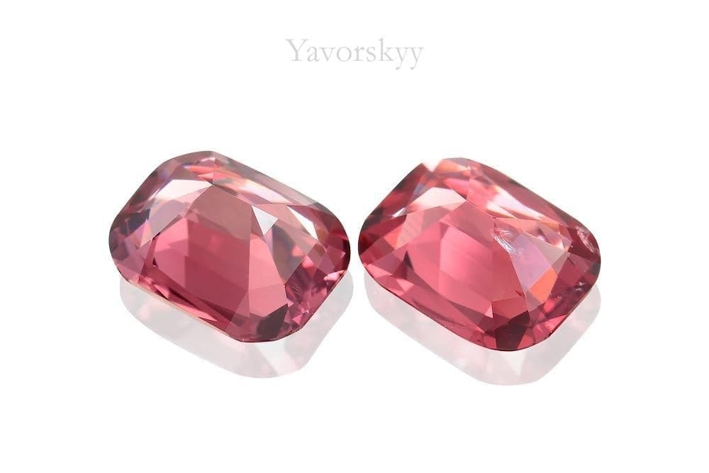A match pair of red spinel cushion 1.76 cts back side picture