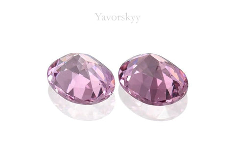 Photo of bottom view of pink spinel 1.82 carats matched pair