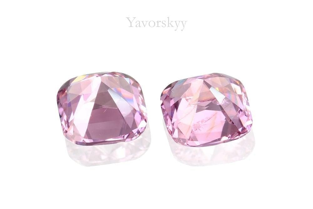 Photo of back side of pink spinel 1.9 cts matched pair