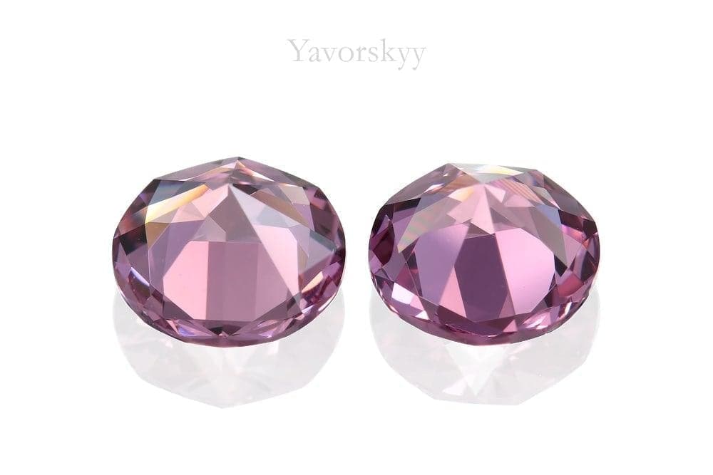 A pair of pink spinel round 1.95 carats back side photo