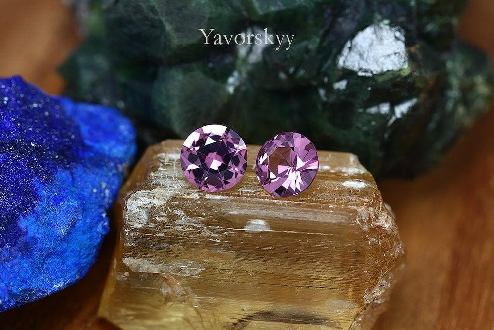 Image of match pair pink spinel 1.95 cts round cut