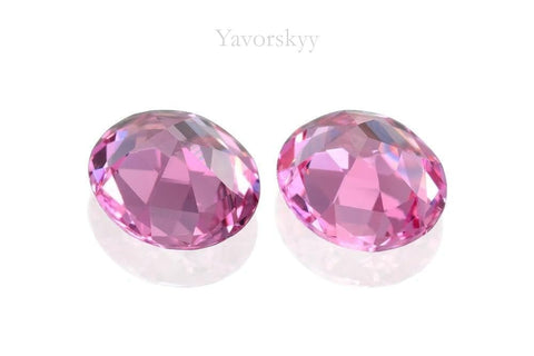 Back view image of oval pink spinel 3.32 cts pair