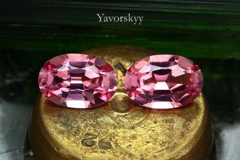 A match pair of pink spinel 4.49 cts oval shape