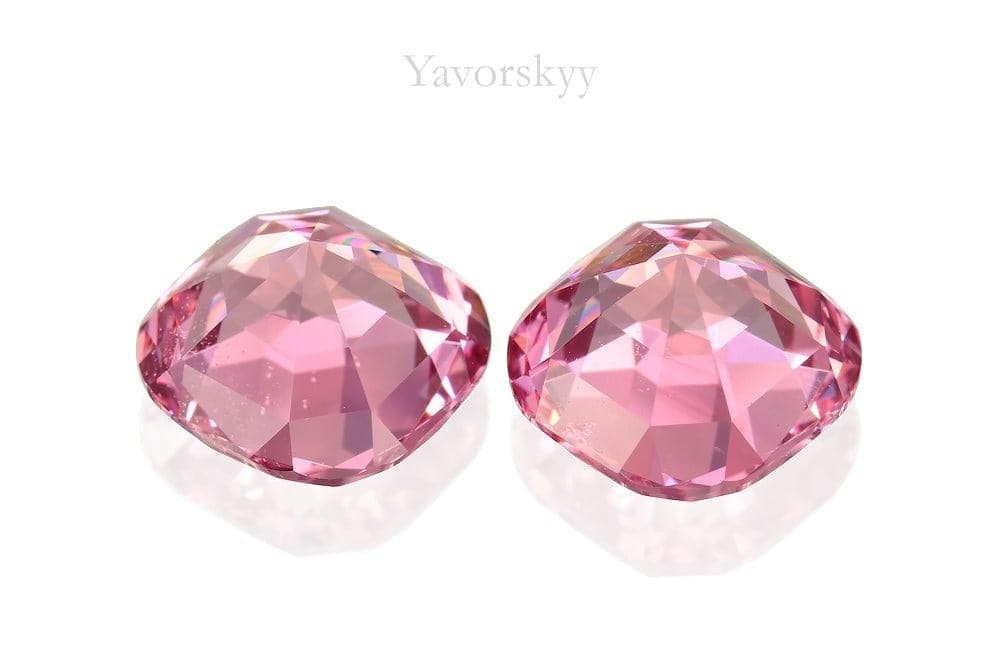 A matched pair of pink spinel cushion 5.6 carats back side photo
