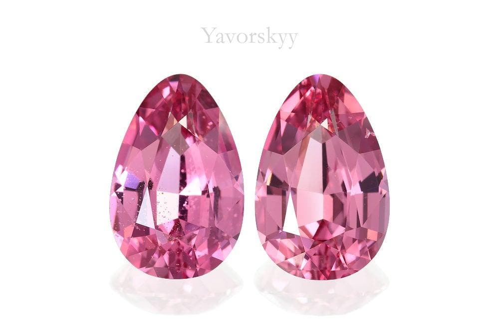 Picture of front view of pink spinel 5.89 cts pair