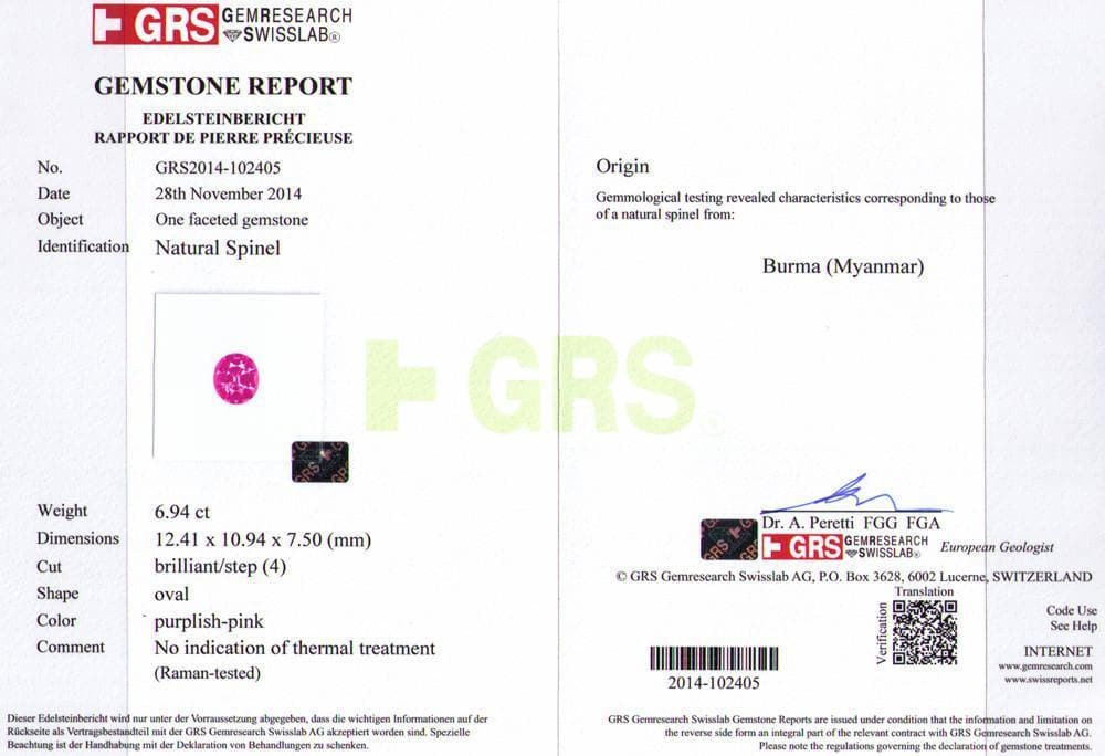 GRS Certified Pink Spinel
