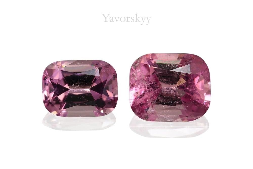 Pink tourmaline cushion 0.62 carat front view photo