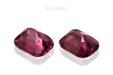 Matched pair pink tourmaline cushion 2.57 carats back side image