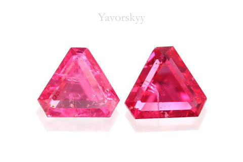 A matched pair of pinkish-red spinel 0.29 carat front view picture