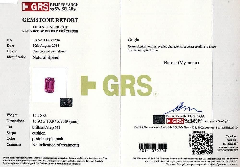 Purple-Pink Spinel Certified