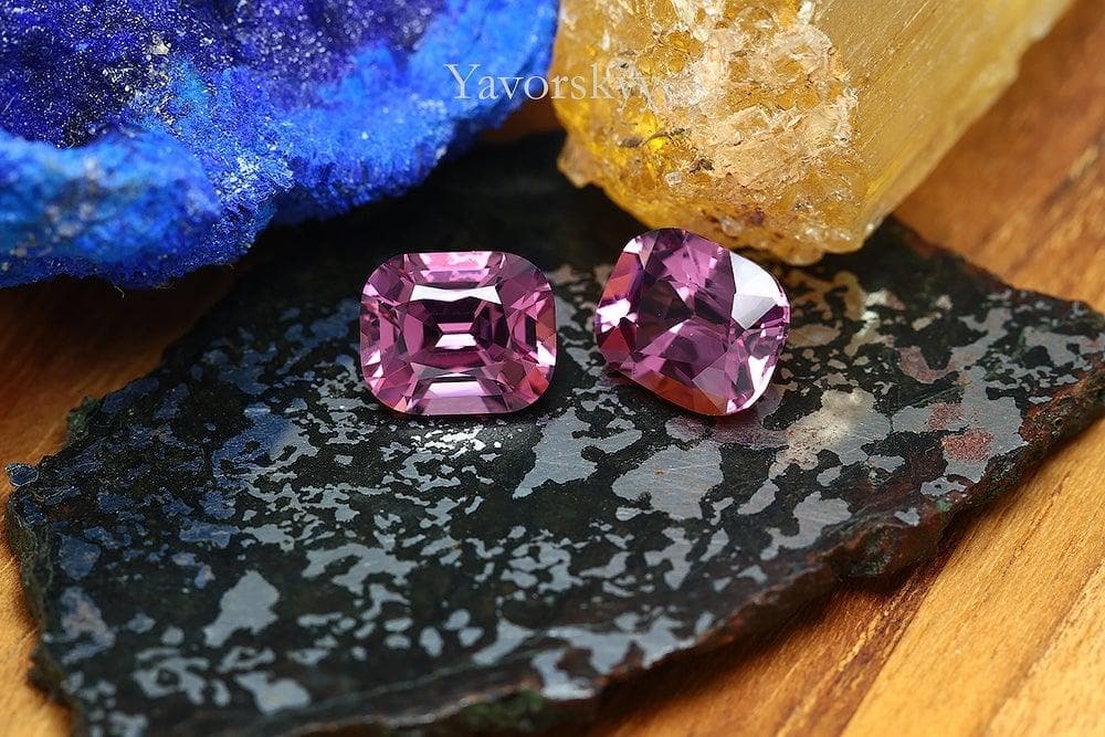 A bottom view image of purple spinel 5.52 cts