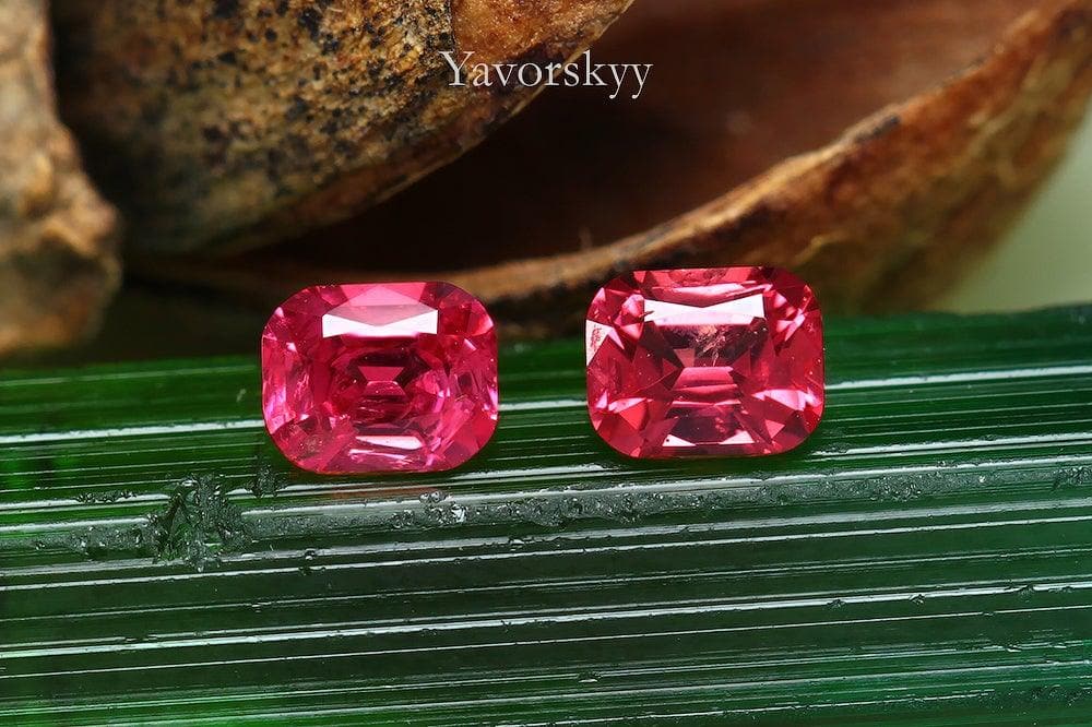 Red spinel gems