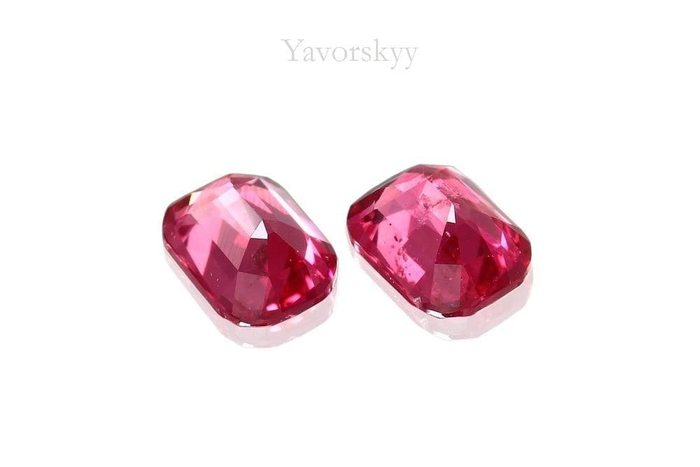 Matched pair red spinel cushion 0.49 ct back side image