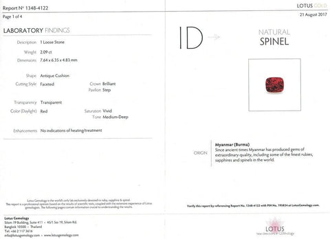Lotus certified red spinel