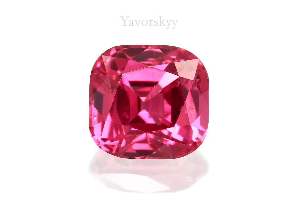 A photo of red spinel 1.18 carats top view