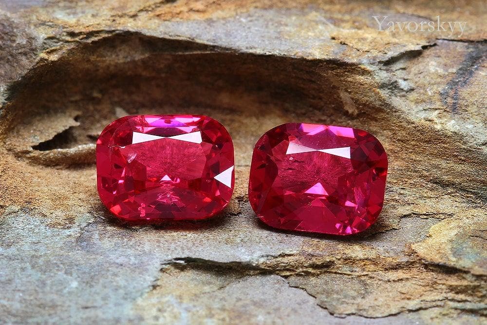 Red Spinel Mansin (Mogok) 1.18 cts / 2 pcs - Yavorskyy