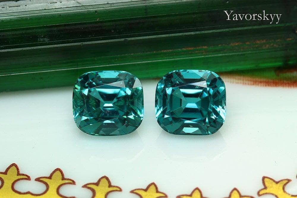 Front view image of matched pair tourmaline 2.1 cts