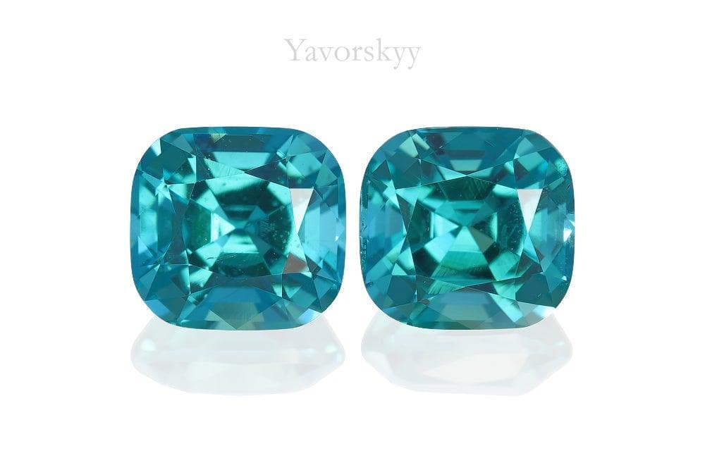 A match pair of tourmaline cushion 2.3 cts front view picture