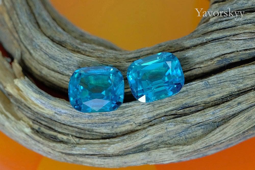 Top view photo of matched pair tourmaline 2.63 carats