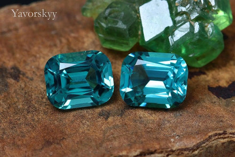 A matched pair of tourmaline cushion 3.45 carats