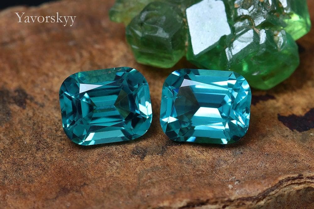 A matched pair of tourmaline cushion 3.45 carats