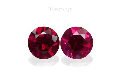 Photo of match pair ruby 0.34 ct round cut