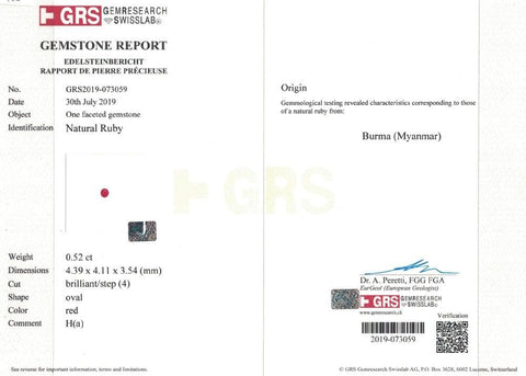 Certified Burmese Ruby