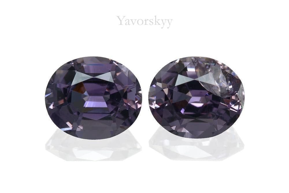 Front view picture of oval shape scapolite 1.41 cts matched pair