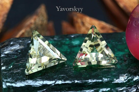 Picture of of yellow scapolite 1.04 cts matched pair