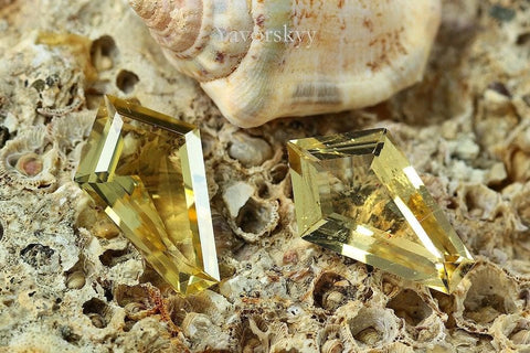 Top view image of fancy scapolite 8.22 cts matched pair