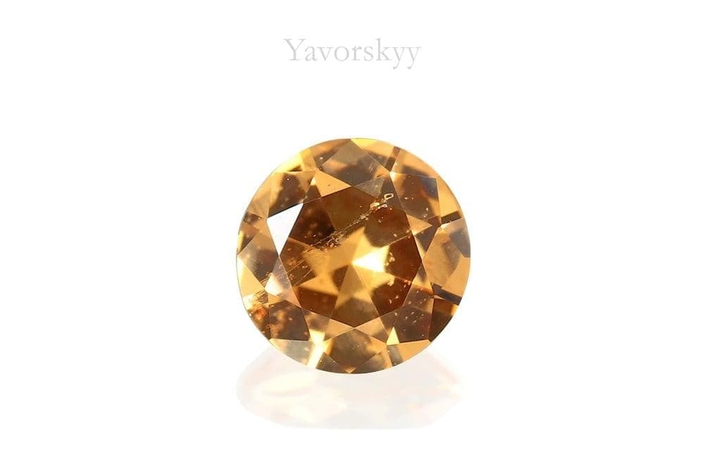 Round shaped Mandarin garnet 0.23 cts front view