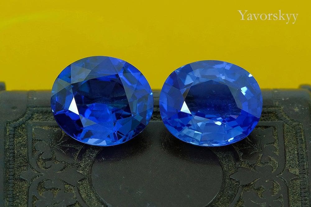 “The Sirens” Blue Sapphire Ceylon & Madagascar 20.32cts / 2pcs - Yavorskyy