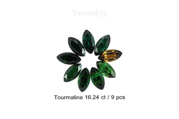 Tourmaline 16.24 cts / 9 pcs