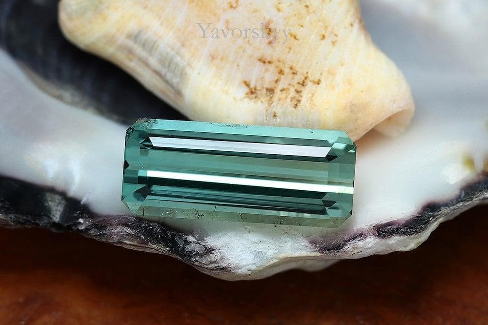 The image of cushion shape green tourmaline 2.76 carats