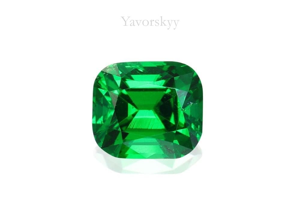 Tsavorite cushion shape 0.79 carat top view image
