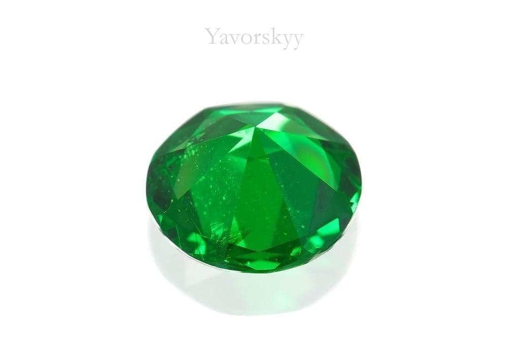 Image of round cut tsavorite 0.79 carat back side