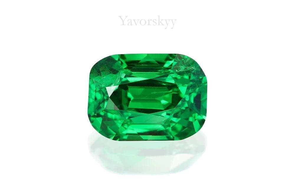 1.7 cts tsavorite cushion shape front view photo
