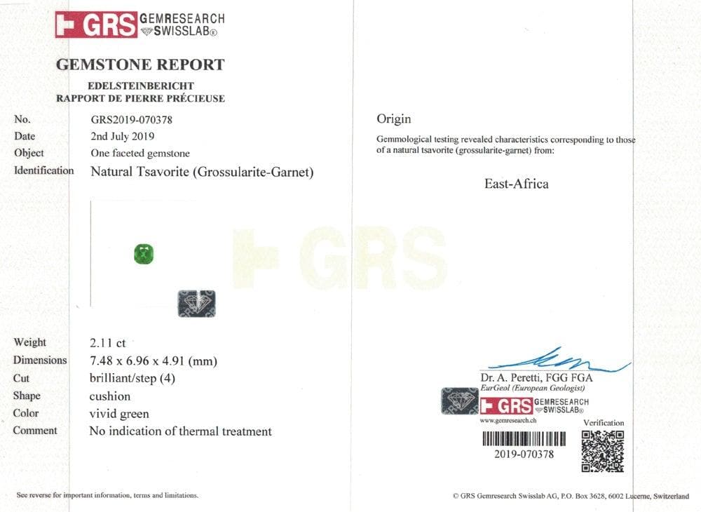 Tsavorite 2.11 cts - Yavorskyy