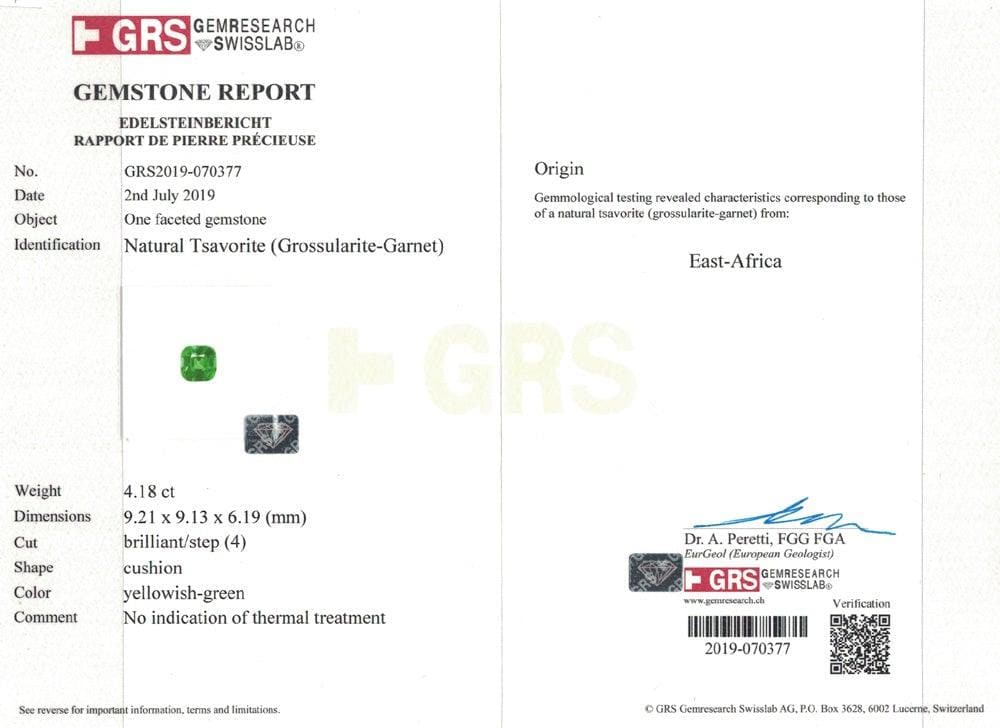 Tsavorite 4.18 cts - Yavorskyy