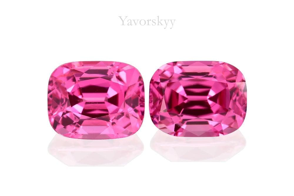 Picture of cushion pink spinel 2.75 carats pair