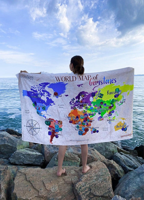 World Map Gemstone Towel - Yavorskyy