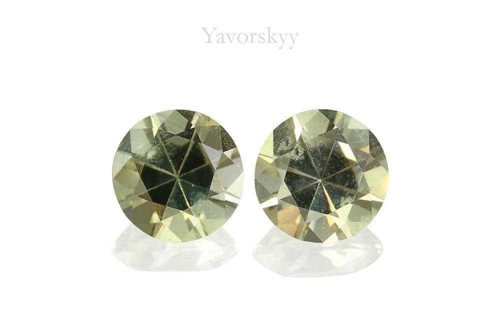 Picture of match pair yellow Tourmaline 1.03ct round shape