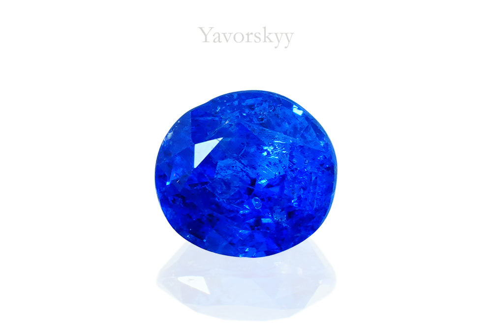 The image of oval shape blue spinel 0.26 carat