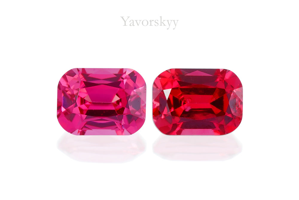A front view photo of 0.32 ct red spinel
