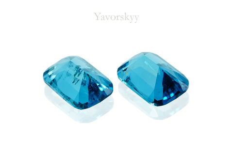 Picture of bottom view of blue tourmaline 0.36 cts match pair 
