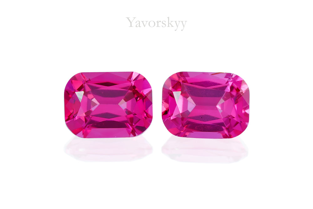 Image of top view of red spinel 0.46 carat matched pair