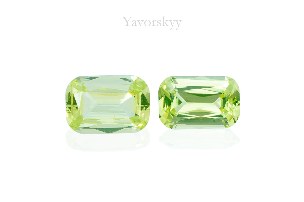 Photo of front view of Chrysoberyl 0.49ct match pair 