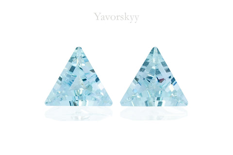 Top view image of trillion aquamarine 0.61 cts pair