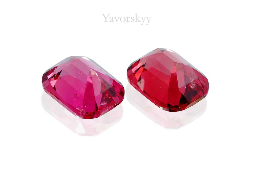 The photo of red spinel 0.66 ct bottom view